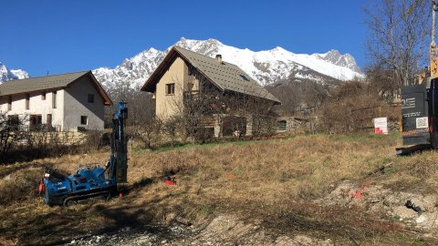photo d'une étude de sol de type G2 réalisée par BE05 dans les Hautes-Alpes